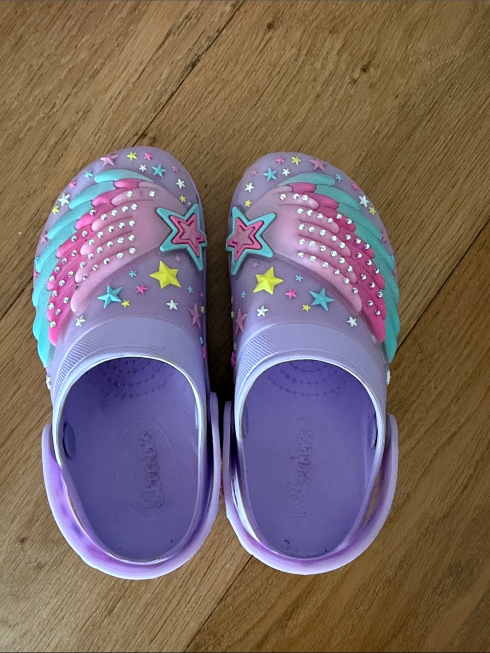 Skechers Girl Lavender Stars water Clog Shoes light up